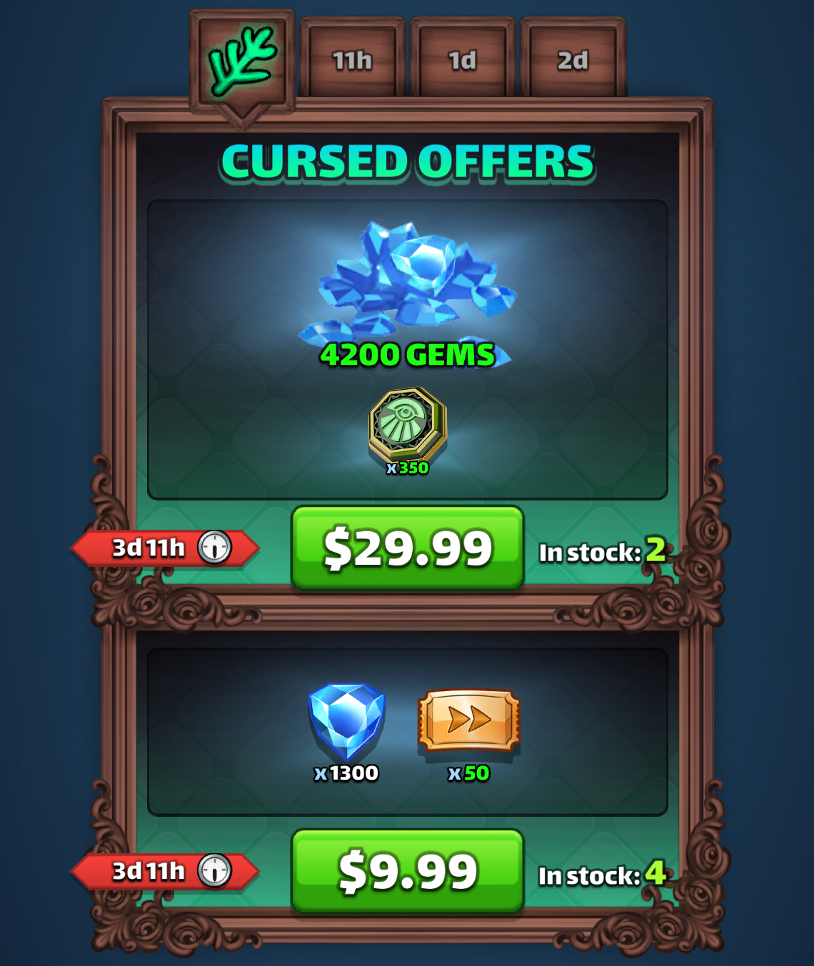 Cursed Offers Day 1 bonus