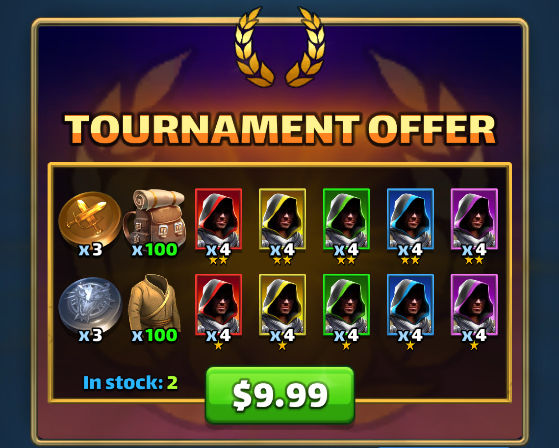 Tournament Offer 1 bonus