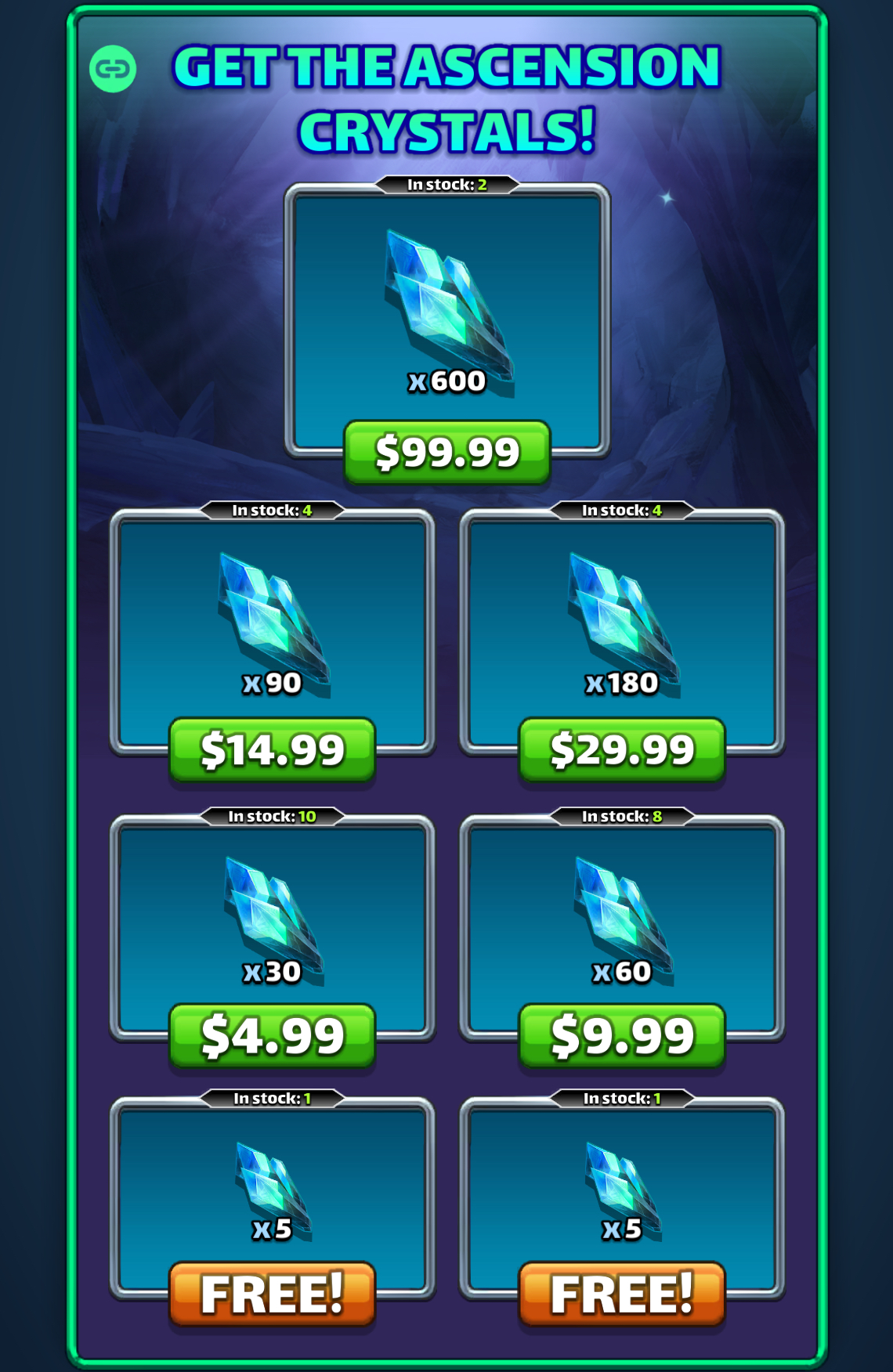 Get the Ascension Crystals!