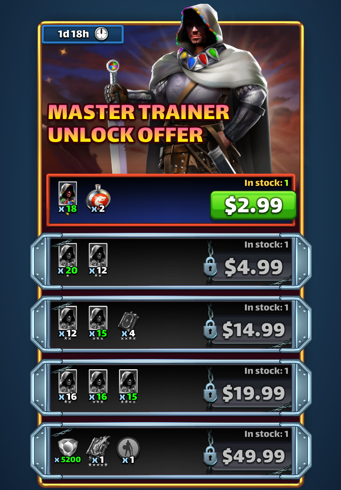 Master Trainer Unlock Offer bonus