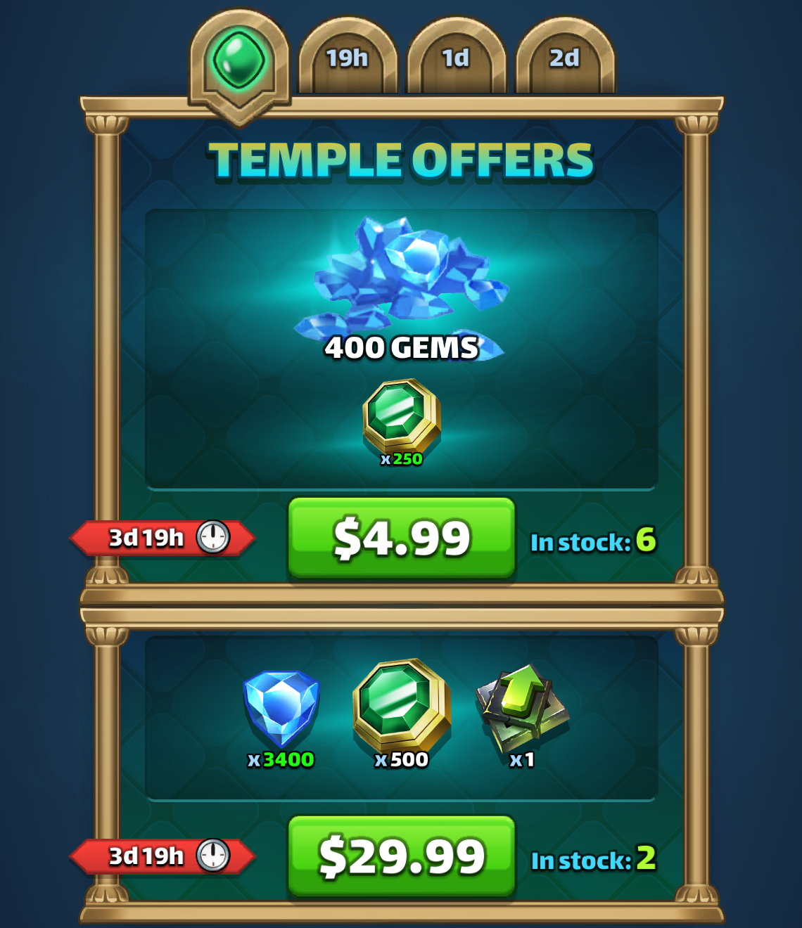 Temple Calendar Day 1 bonus